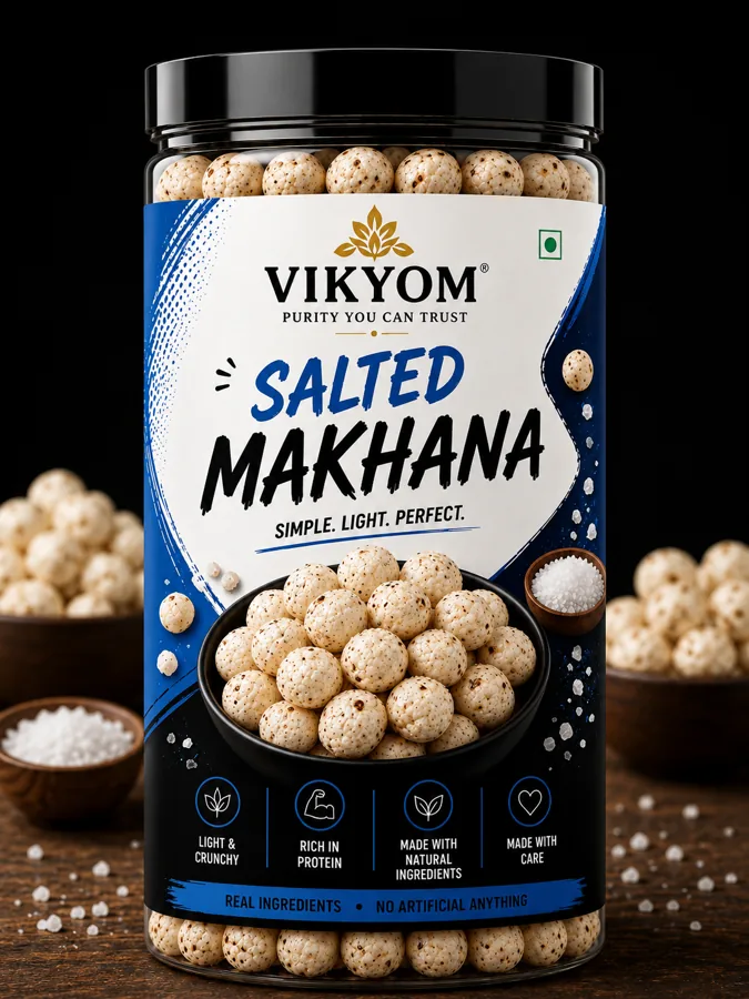 Salted Makhana - 100g pack, Vikyom Industries